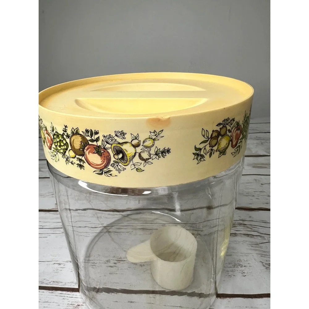 Vintage Pyrex Storage Canister Set Clear Fruit Vegetable 2pc